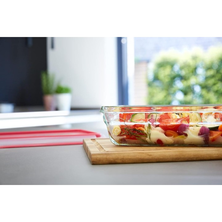 Boîte alimentaire en verre 1,3L hermétique - Compatible four et empilable TEFAL