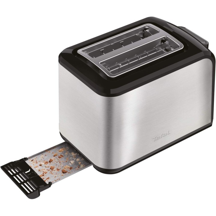 Grille-pain 2 fentes Tefal inox 850W - Décongélation et extra-élévation