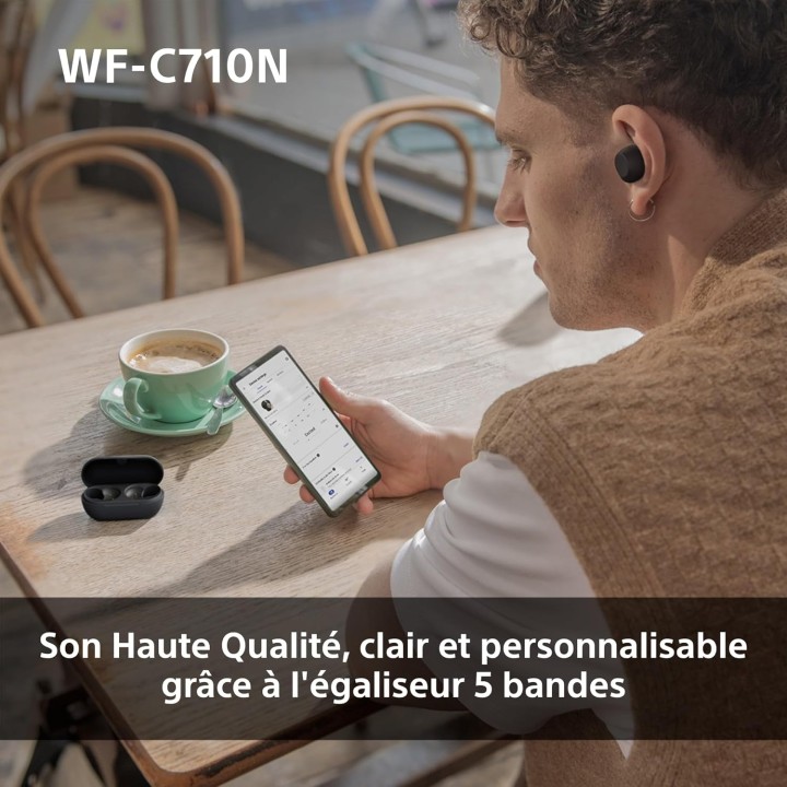 Écouteurs sans fil Sony WF-C710N - Réduction de bruit active - Rose - Autonomie 40h