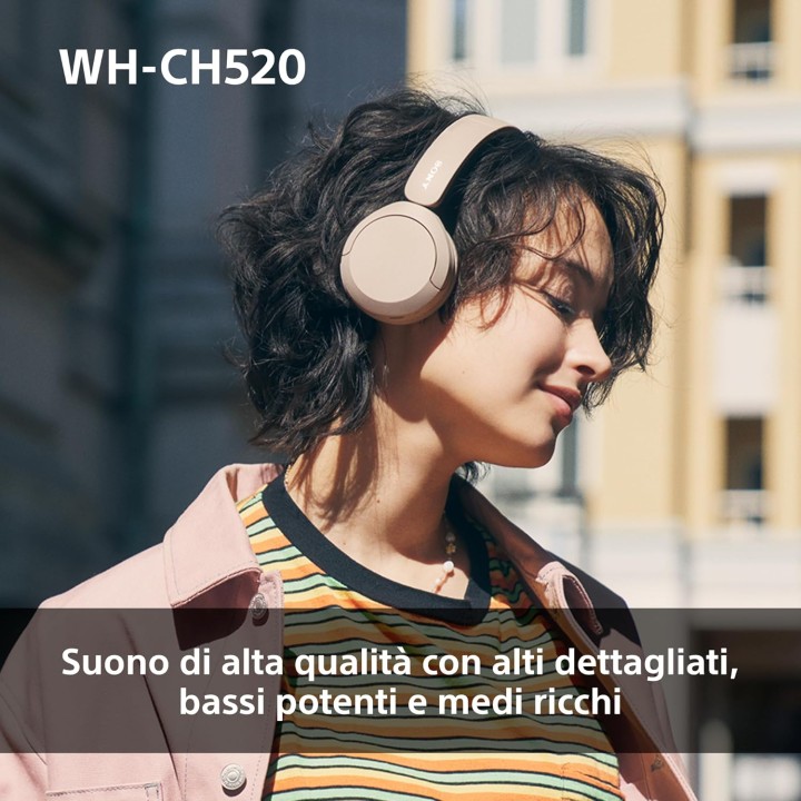 Casque sans fil Sony WH-CH520 - Autonomie 50h, multipoint, micro - Bleu