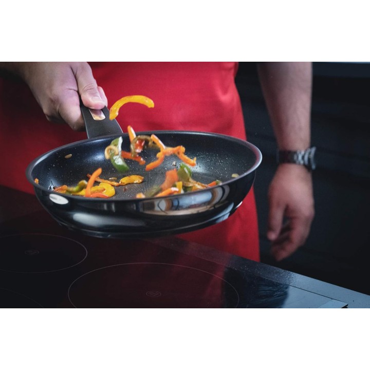 Poêle antiadhésive Tefal Emotion 24 cm - Acier inoxydable, induction, poignée robuste