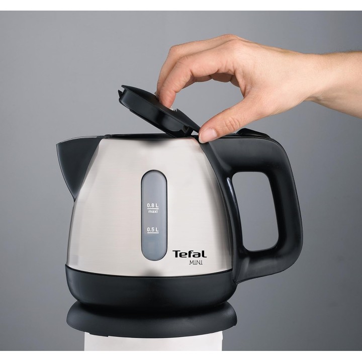 Bouilloire électrique mini 0,8L inox compacte base 360° TEFAL