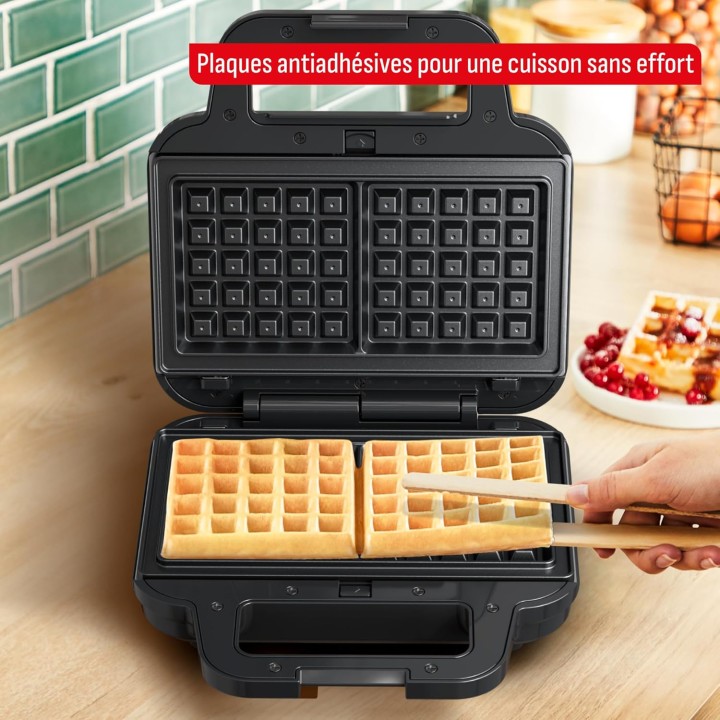 Appareil 3-en-1 gaufres, sandwichs, paninis - Compact plaques interchangeables Tefal