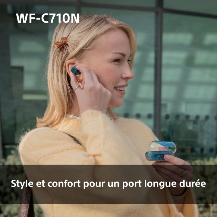 Écouteurs sans fil Sony WF-C710N - Réduction de bruit active - Rose - Autonomie 40h
