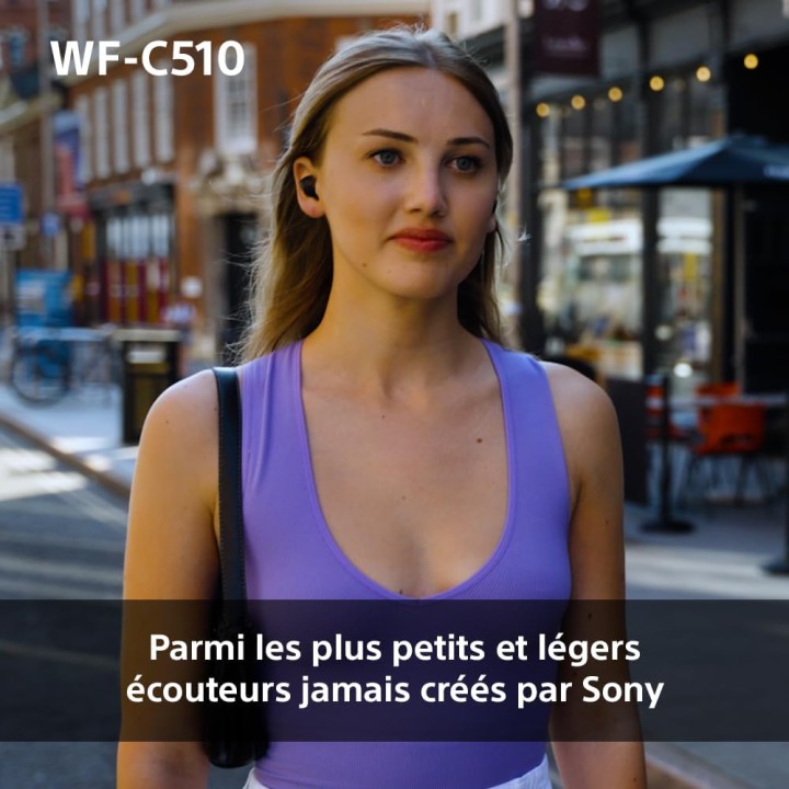 Écouteurs sans fil Sony WF-C510 - Intra-auriculaires compacts, autonomie 22h, multipoint
