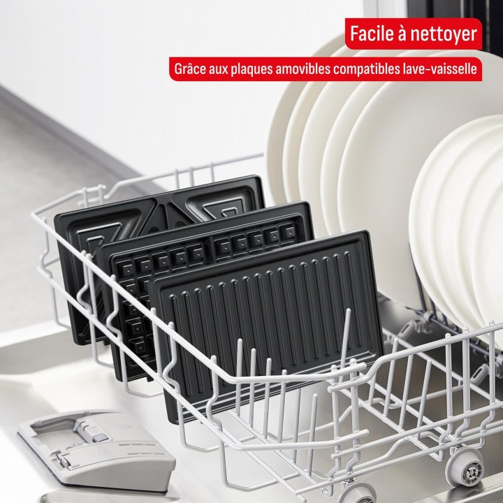 Appareil 3-en-1 gaufres, sandwichs, paninis - Compact plaques interchangeables Tefal