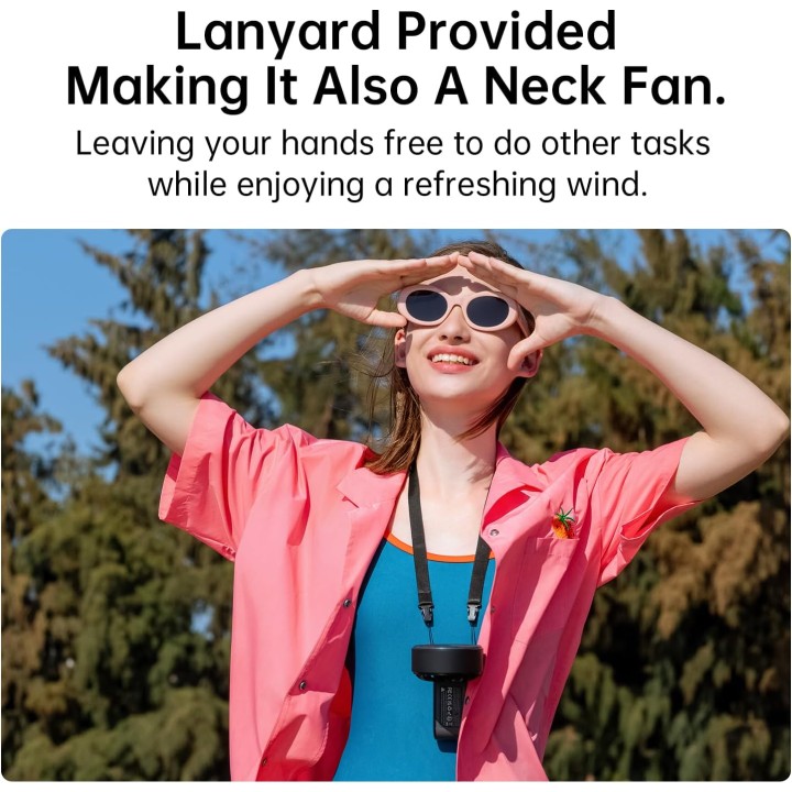 Ventilateur portable 3-en-1 JISULIFE - Écran LED, autonomie 19,5h, pliable, Noir