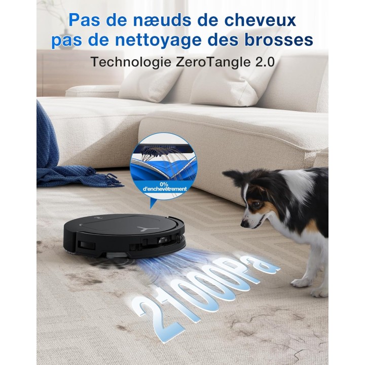 Robot aspirateur laveur ECOVACS T50 PRO OMNI Gen2 - 21 000 Pa - Station OMNI - Noir