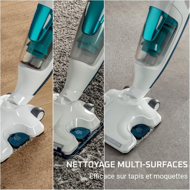 Nettoyeur vapeur balai 2-en-1 Rowenta - Aspire et lave, diffuseur huiles essentielles