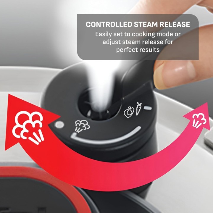 Autocuiseur inox ouverture facile 6,3L - Compatible induction - T-Fal Clipso