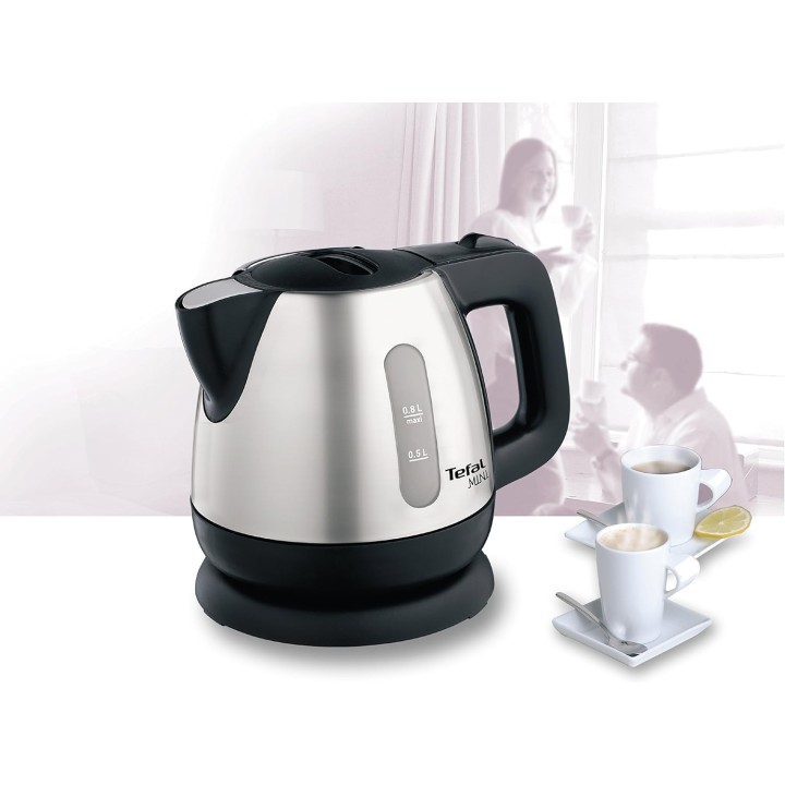 Bouilloire électrique mini 0,8L inox compacte base 360° TEFAL