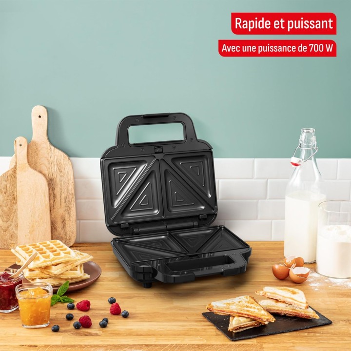 Appareil 3-en-1 gaufres, sandwichs, paninis - Compact plaques interchangeables Tefal