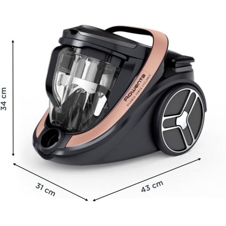 Aspirateur traîneau sans sac cyclonique Rowenta HEPA 2,5L 500W ultra silencieux