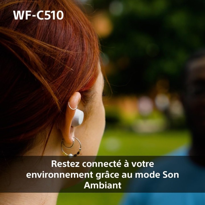 Écouteurs Bluetooth Sony WF-C510 – Intra-auriculaires compacts, autonomie 22h, multipoint