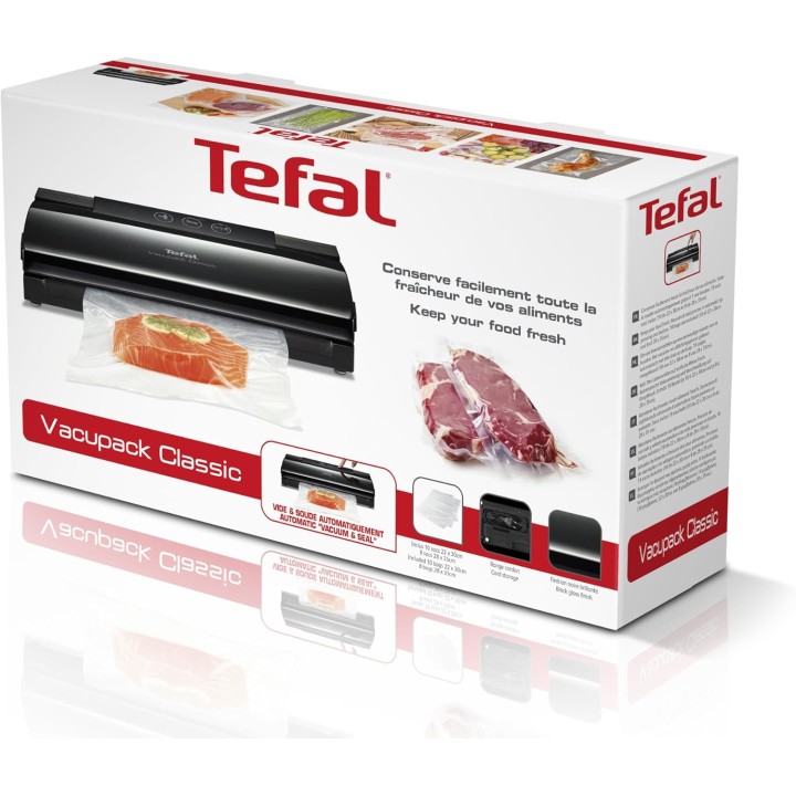 Machine de mise sous vide Tefal Vacupack Classic - Conservation longue durée - Noir brillant