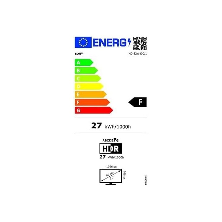 TV LED 32 pouces Sony KD-32W800 - Smart TV Android HDR - Contrôle vocal