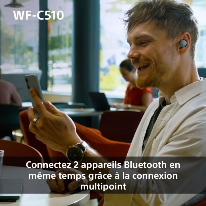 Écouteurs sans fil Sony WF-C510 - Intra-auriculaires compacts, autonomie 22h, multipoint