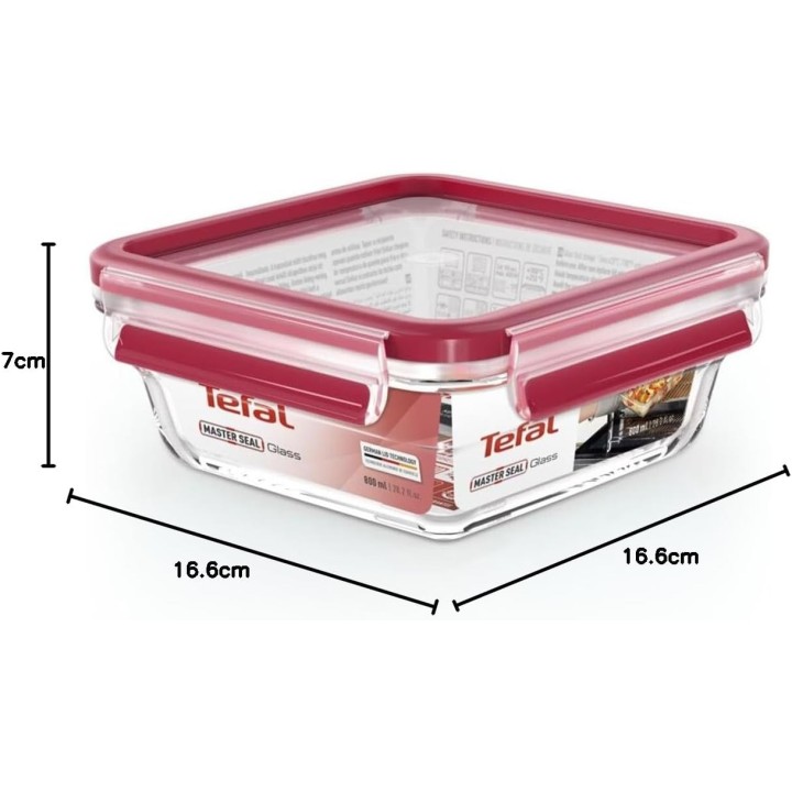 Boîte alimentaire hermétique en verre 0,8L - Four, micro-ondes, Tefal