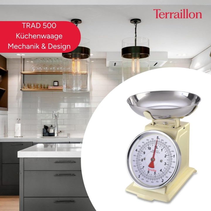 Balance de cuisine vintage Terraillon Tradition 500 - 5 kg tare manuelle bol 1L