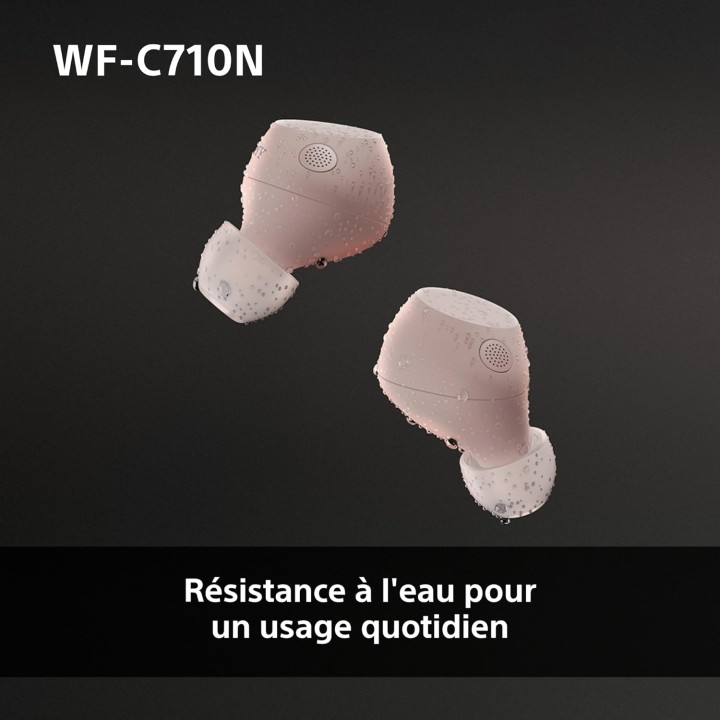 Écouteurs sans fil Sony WF-C710N - Réduction de bruit active - Rose - Autonomie 40h