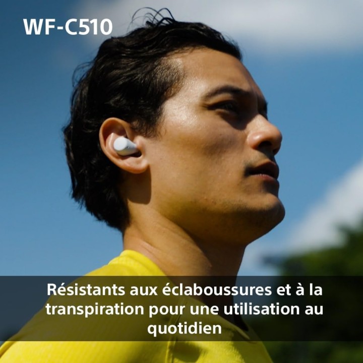 Écouteurs sans fil Sony WF-C510 - Bluetooth multipoint, légers, autonomie 22h - Bleu