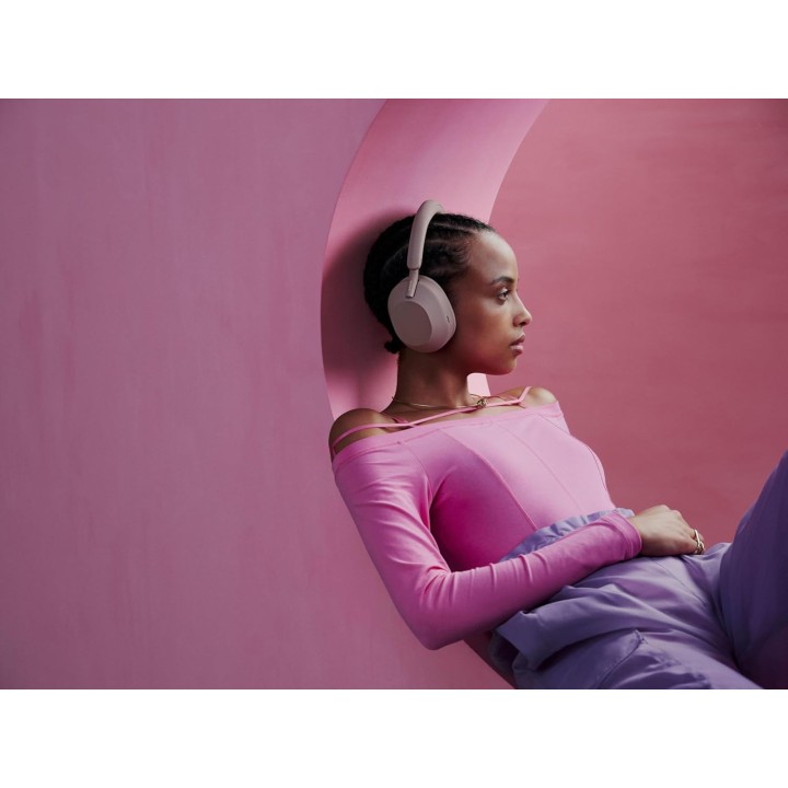 Casque sans fil Sony WH-1000XM5 - Suppression active du bruit - Rose fumé