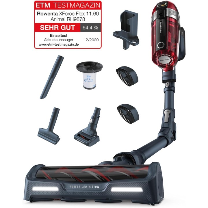 Aspirateur balai sans fil Rowenta X-Force Flex 9.60 – Puissant, flexible, kit animal, 45min