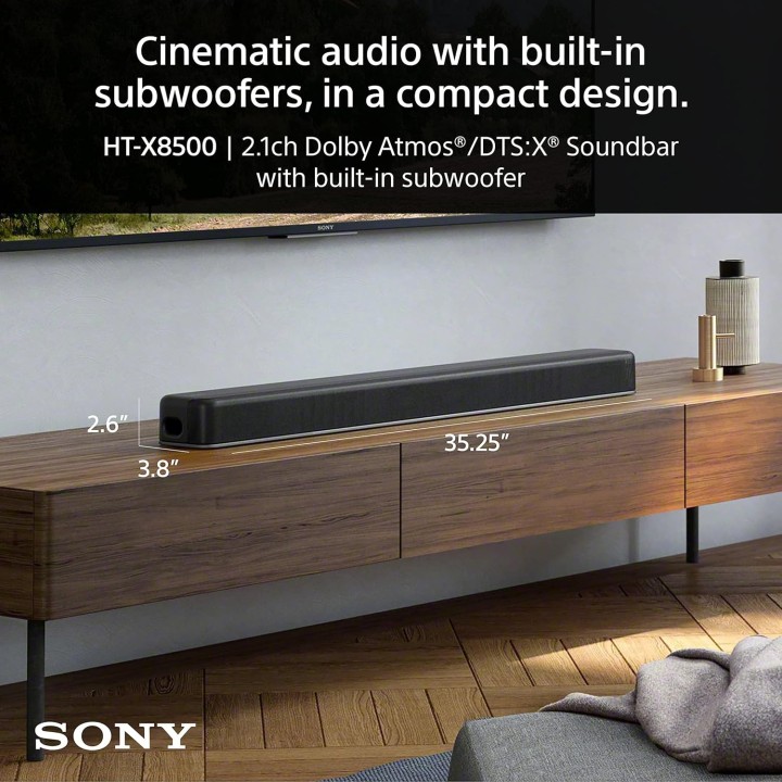Barre de son Sony HTX8500 - Dolby Atmos, DTS:X, subwoofers intégrés, design compact