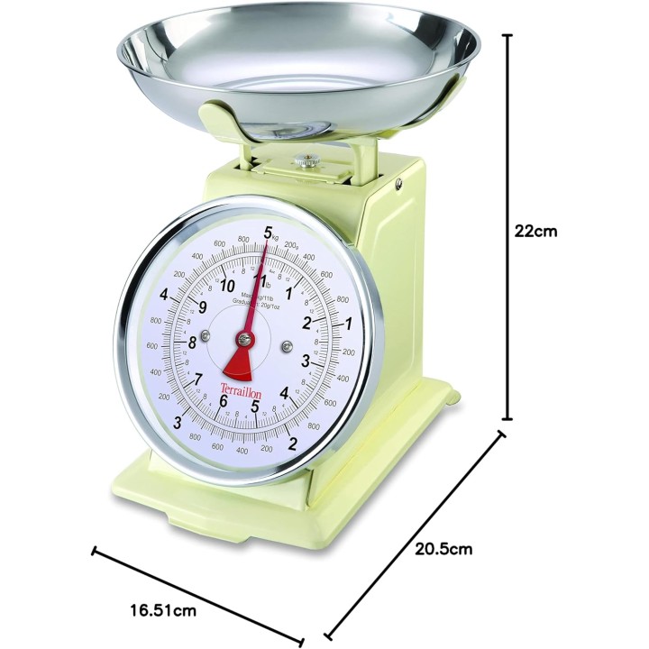 Balance de cuisine vintage Terraillon Tradition 500 - 5 kg tare manuelle bol 1L