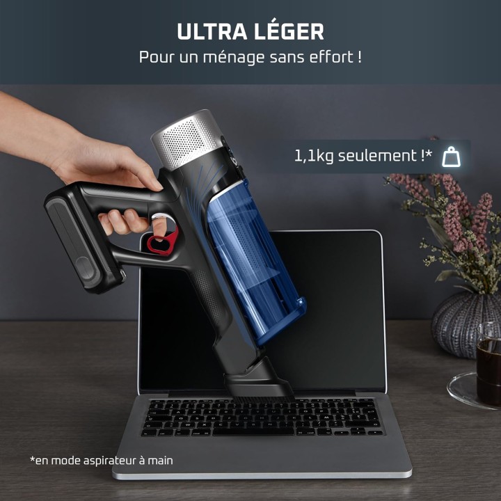 Aspirateur balai sans fil Rowenta X-Force Flex 9.60 Aqua - aspire et lave, tube flexible, 45min