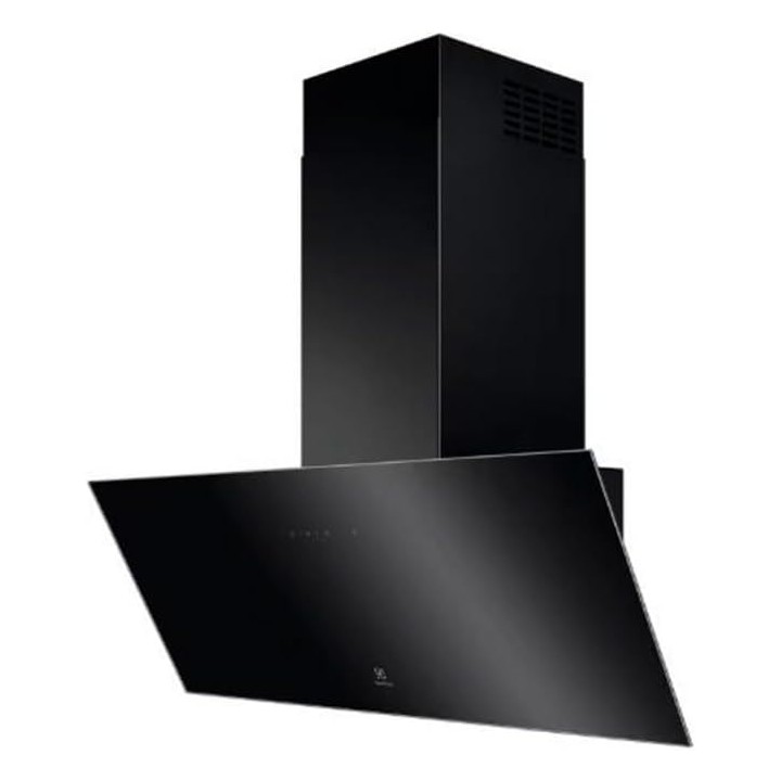 Hotte décorative inclinée 90 cm noir - Electrolux LFV439K - 615 m3/h