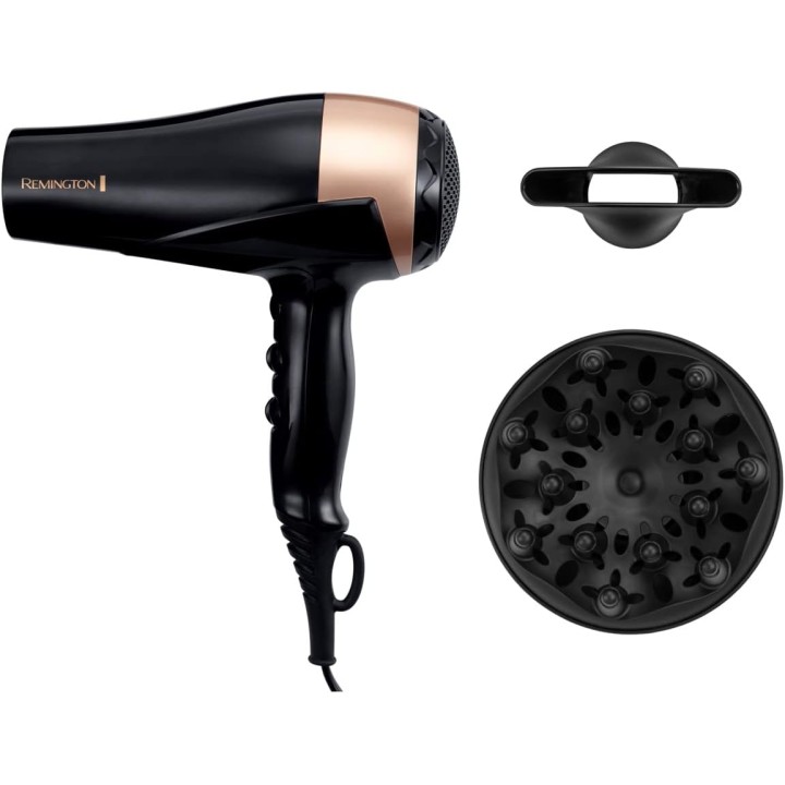 Sèche-cheveux ionique Remington 2200W – Brillance et douceur – Diffuseur et concentrateur
