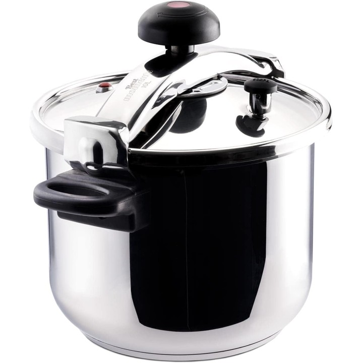 Autocuiseur inox 10L Taurus – Double sécurité et poignées isolantes
