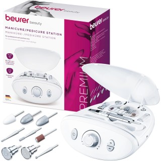 Station manucure/pédicure professionnelle Beurer MP 100 - 10 embouts saphir/feutre
