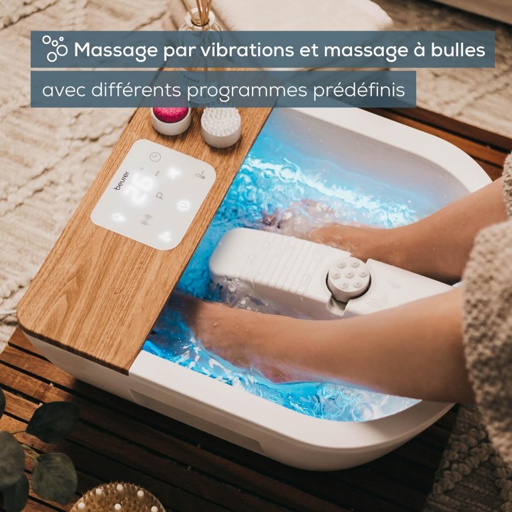 Bain de pieds à bulles Beurer FB 65 - Massage, chauffage de l'eau et pédicure intégrée