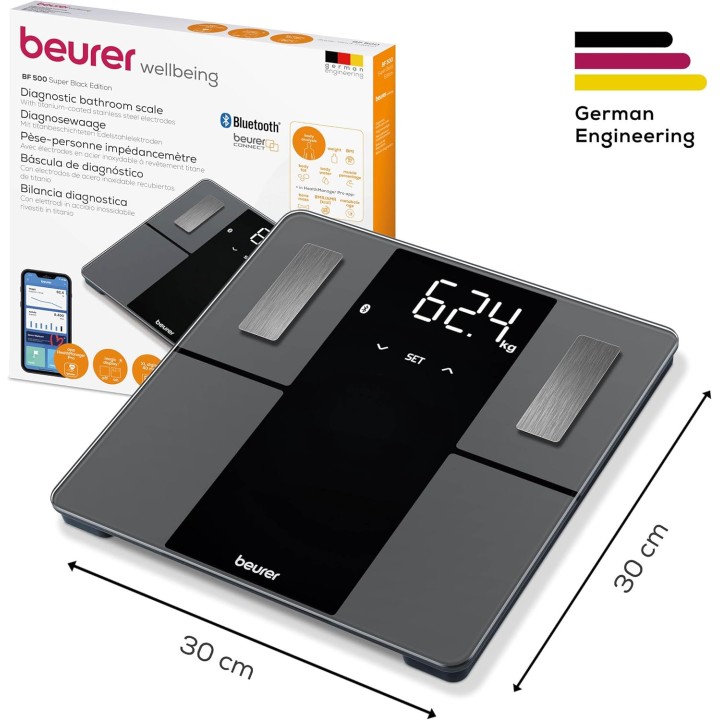 Pèse-personne connecté analyse corporelle Beurer BF 500 - Bluetooth & application mobile