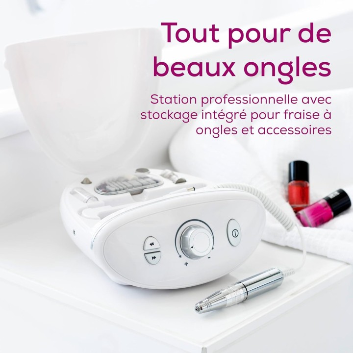 Station manucure/pédicure professionnelle Beurer MP 100 - 10 embouts saphir/feutre