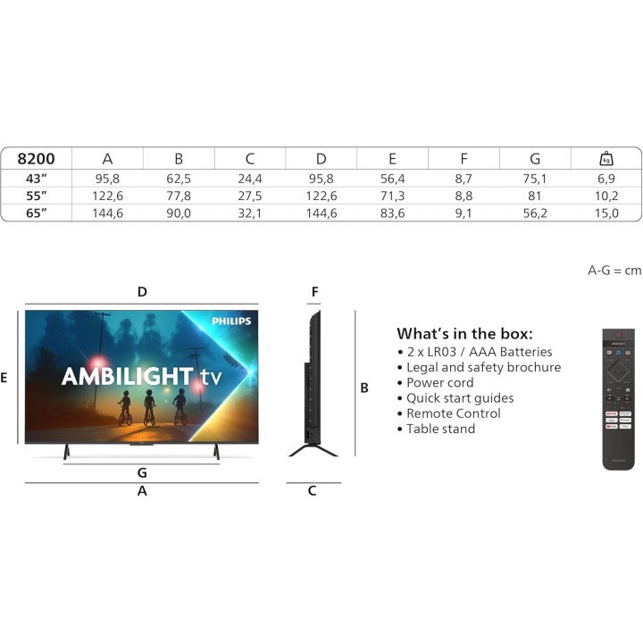 TV LED 4K Ambilight 65 pouces Philips – Smart TV Dolby Atmos Titan OS