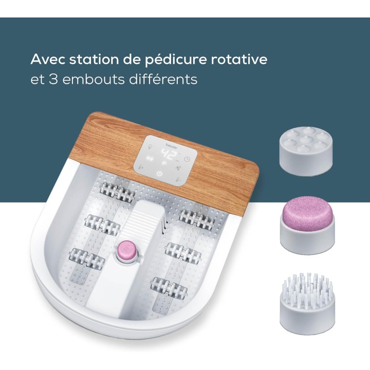 Bain de pieds à bulles Beurer FB 65 - Massage, chauffage de l'eau et pédicure intégrée