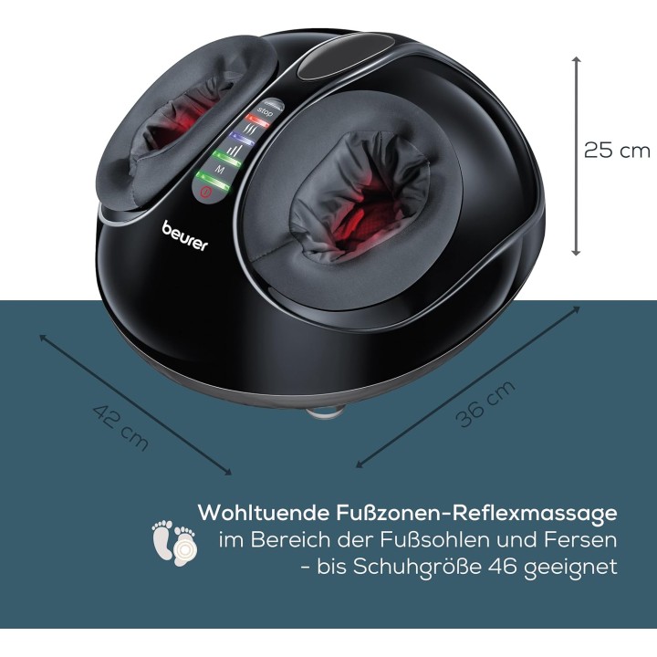 Masseur de pieds Shiatsu Beurer FM 90 - Compression d'air, chaleur, intérieur lavable