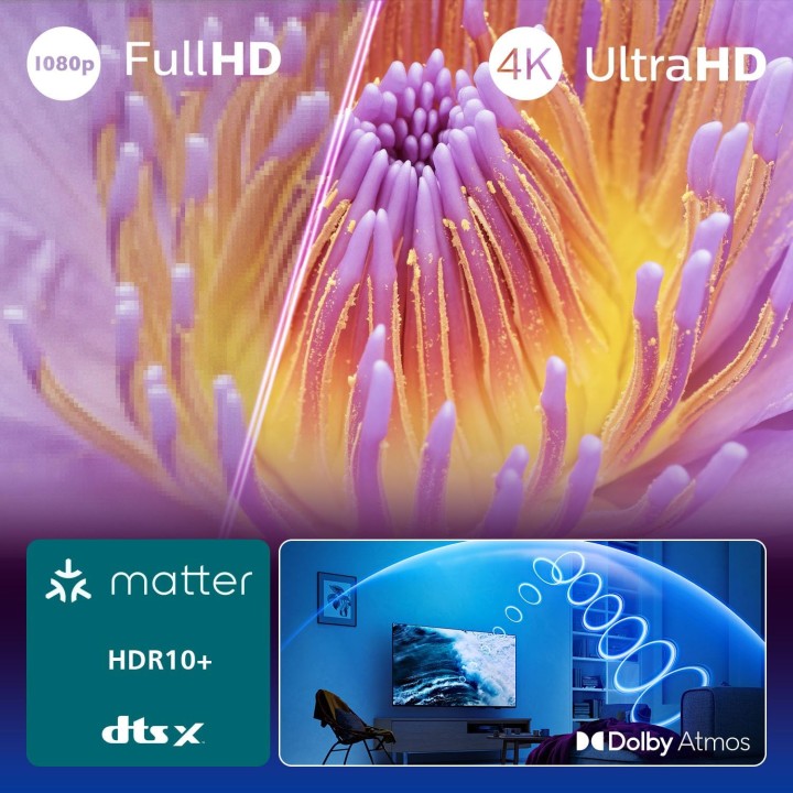 TV LED 4K 43 pouces Philips - Smart TV Titan OS, Dolby Atmos, HDR10+