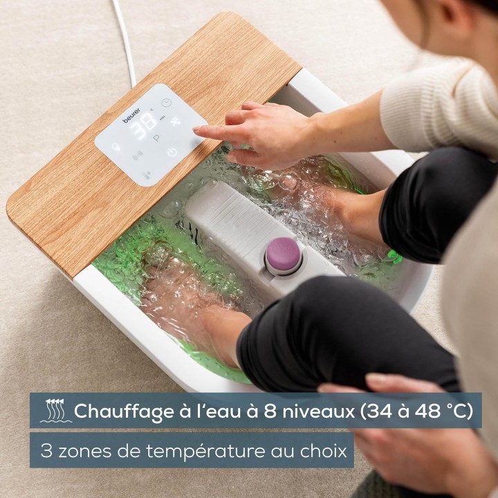 Bain de pieds à bulles Beurer FB 65 - Massage, chauffage de l'eau et pédicure intégrée