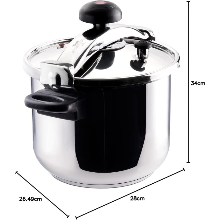 Autocuiseur inox 10L Taurus – Double sécurité et poignées isolantes