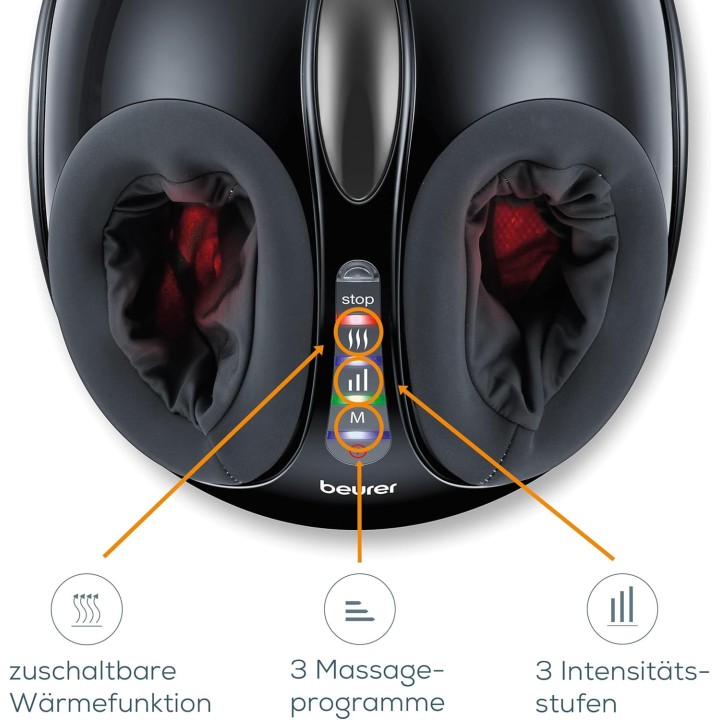 Masseur de pieds Shiatsu Beurer FM 90 - Compression d'air, chaleur, intérieur lavable