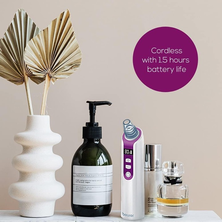 Nettoyeur de pores Beurer FC41 - 5 intensités, 3 embouts, rechargeable, écran LCD