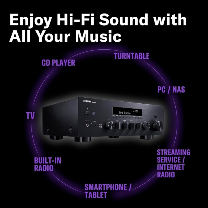 Ampli-tuner Hi-Fi réseau Yamaha R-N600A - Streaming Wi-Fi Bluetooth DAB+ - Argent