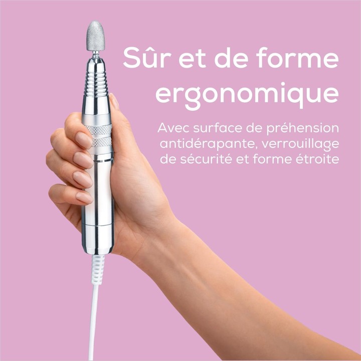 Station manucure/pédicure professionnelle Beurer MP 100 - 10 embouts saphir/feutre