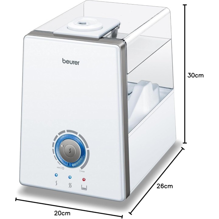 Humidificateur d'air double action 6L - Performance 550ml/h - Beurer LB88 blanc