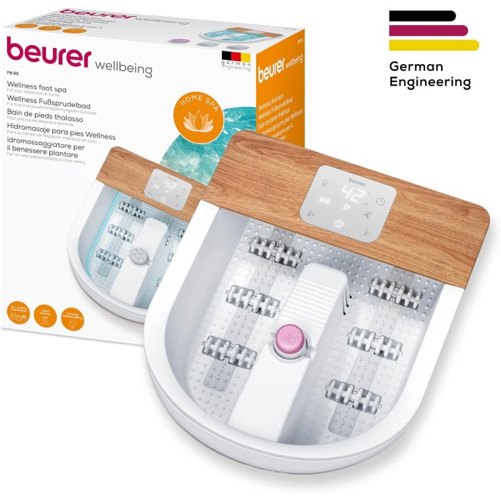 Bain de pieds à bulles Beurer FB 65 - Massage, chauffage de l'eau et pédicure intégrée