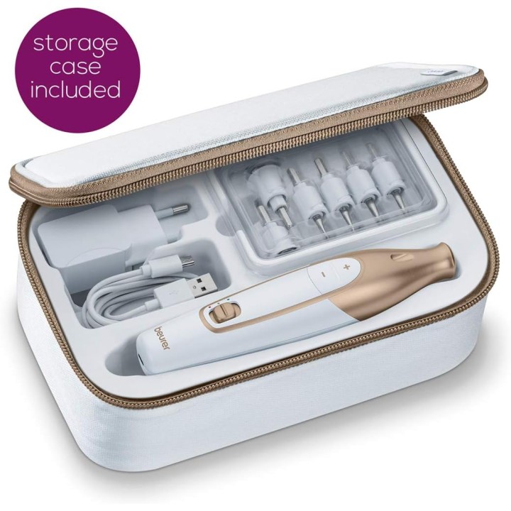 Set manucure et pédicure sans fil - 10 embouts - LED - Batterie rechargeable Beurer